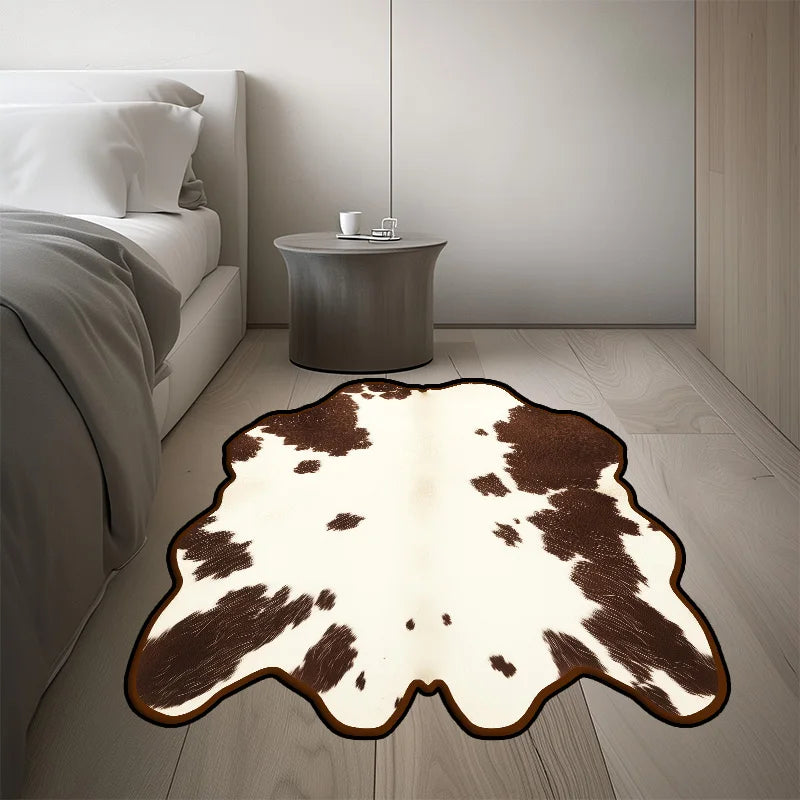 Cow Style Irregular Large Area Rug – Non-Slip Washable Bedroom & Living Room Carpet, 10 Colors & 15 Sizes