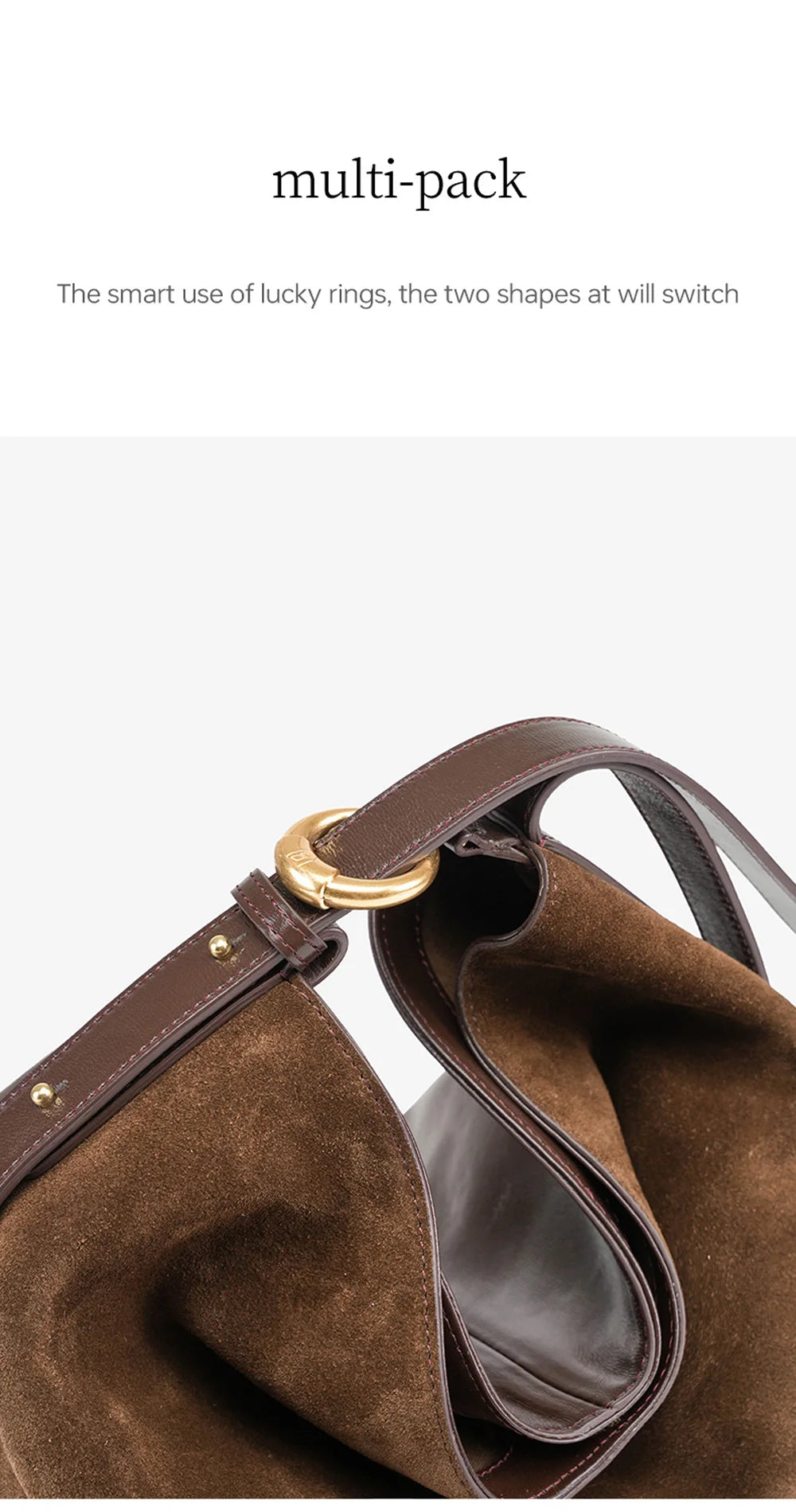 LA FESTIN Genuine Leather Bucket Bag – Designer Crossbody Shoulder Handbag for Women