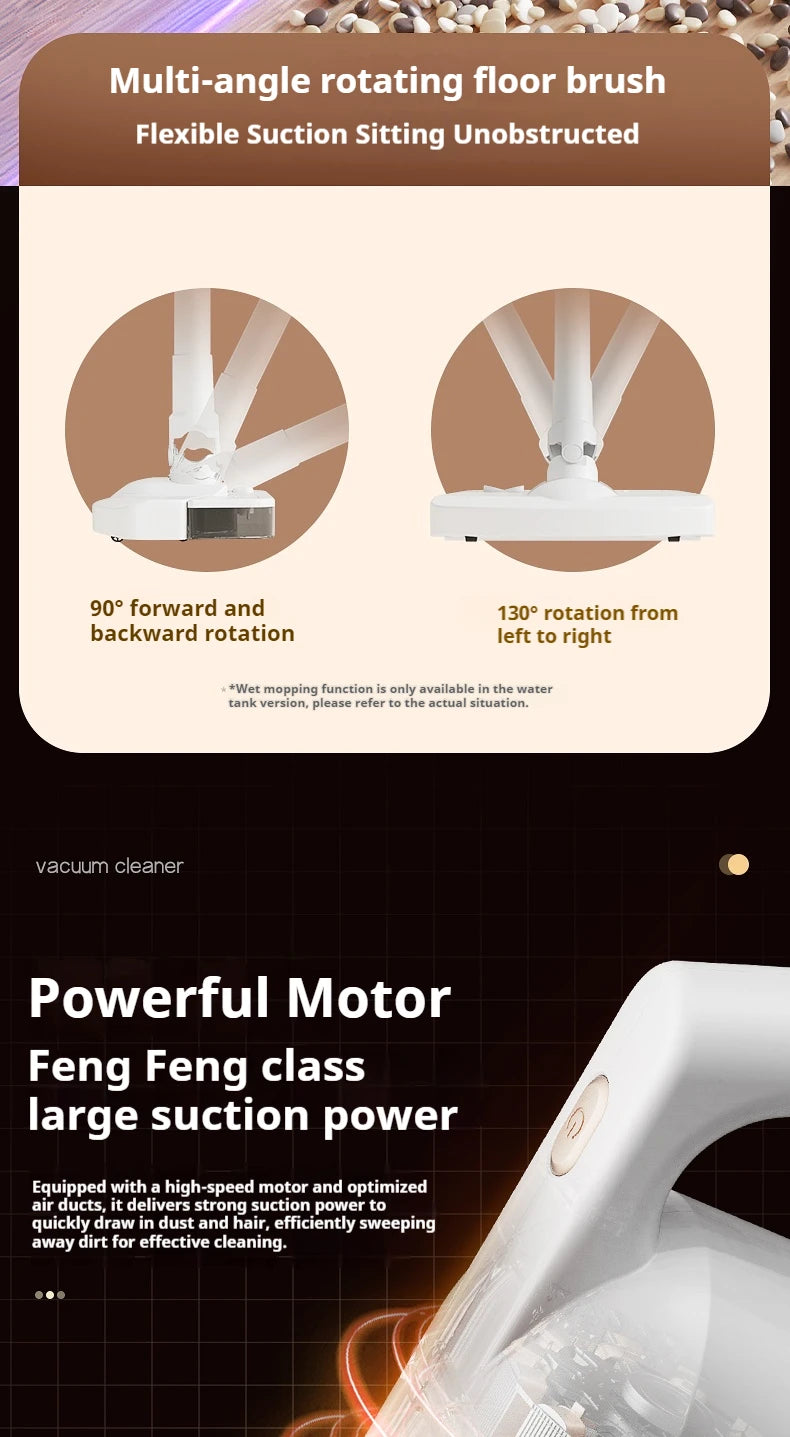 2-in-1 Cordless Vacuum & Mop – 22000Pa, 130° Multi-Angle, HEPA Filter, Pet Hair