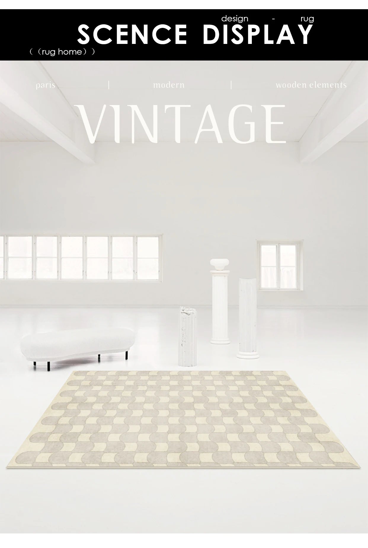 French Retro Checkerboard Plush Rug – Large Area Plaid Carpet for Bedroom & Living Room, 20 Styles & 10 Sizes