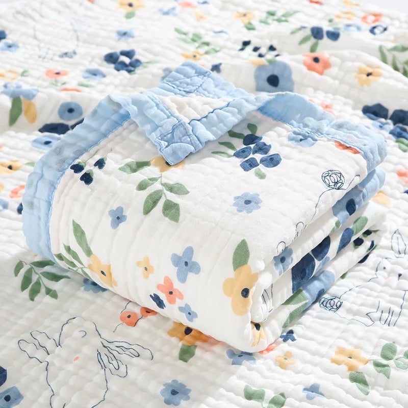 6-Layer Cotton Gauze Baby Swaddle Blanket – Breathable Cartoon Newborn Wrap & Bath Towel