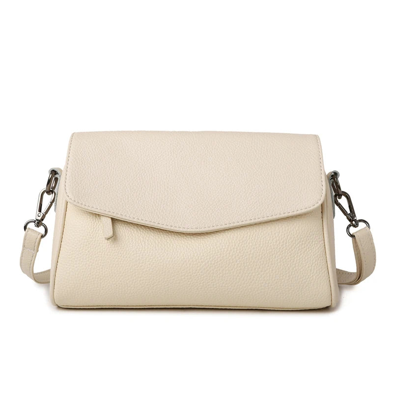VANDERWAH 100% Genuine Cow Leather Flap Crossbody Shoulder Bag – Designer Messenger Handbag for Women