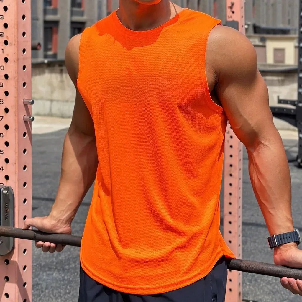 Men's Mesh Sleeveless Running Vest — Lightweight Breathable Training Top