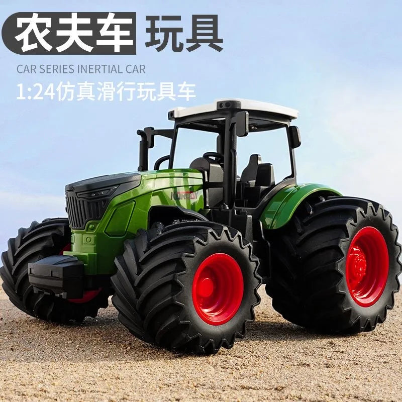 Farm Tractor Toy with Trailer & Accessories – Simulation Farmer Vehicle Set for Kids