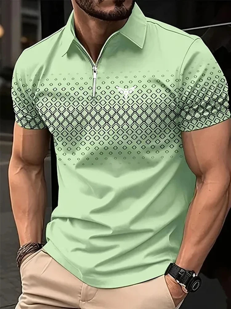 Men's Quarter Zip Golf Polo Shirt — Performance Sport Polo