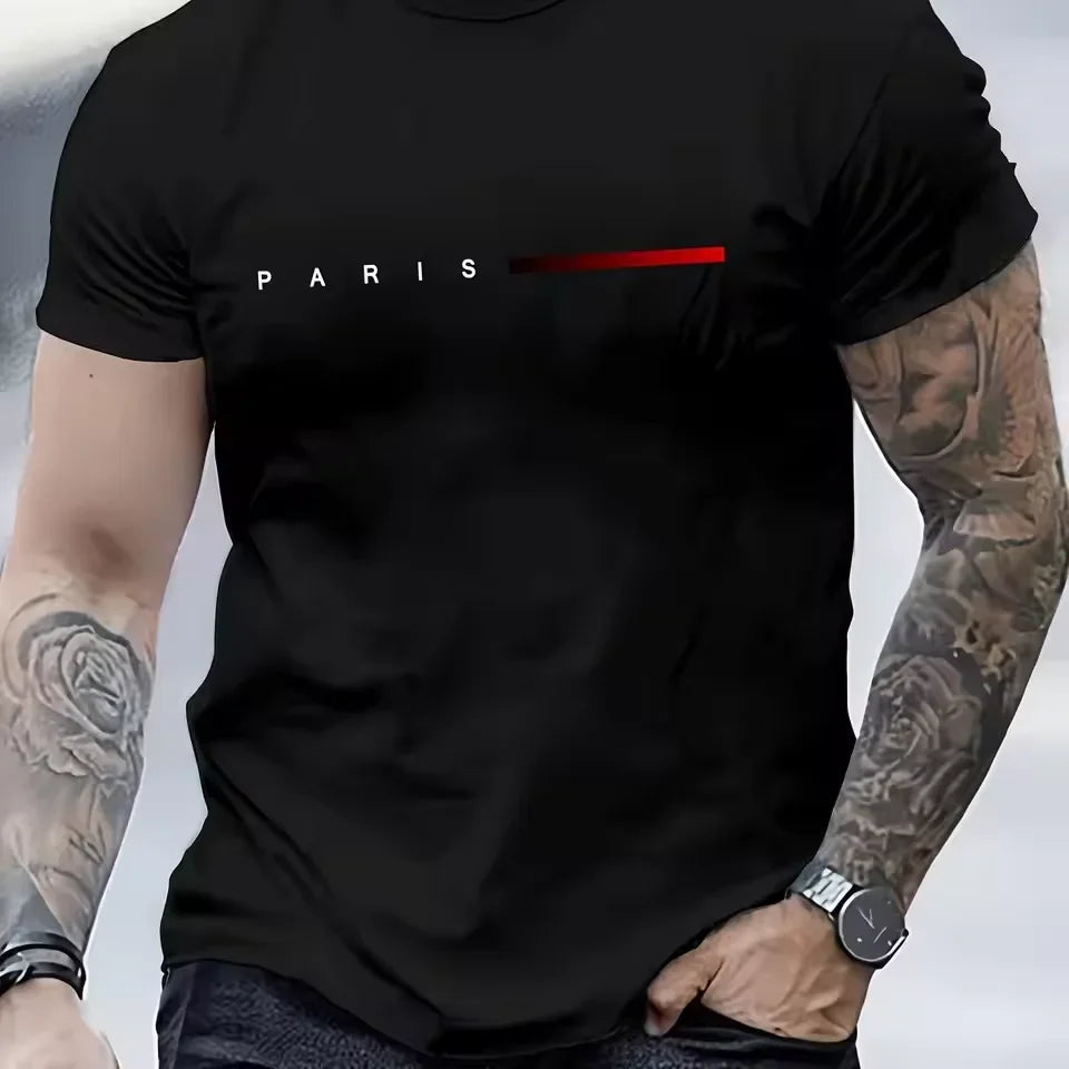 Men's 100% Cotton PARIS Print T-Shirt — Graphic City Tee