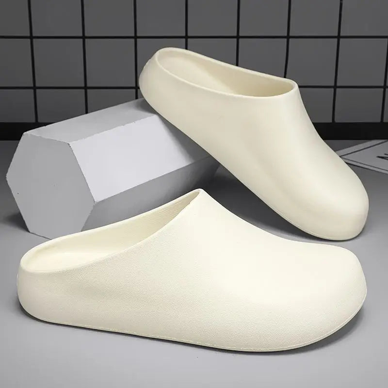 Men's All-Season Non-Slip Waterproof Chef Shoes – Closed-Toe Work Slippers
