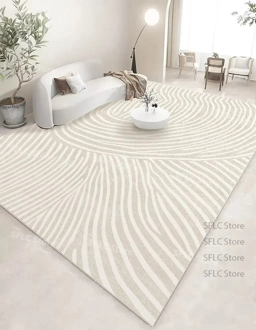 Plush Green Decorative Area Rug – Elegant Large Carpet for Living Room & Dining Room