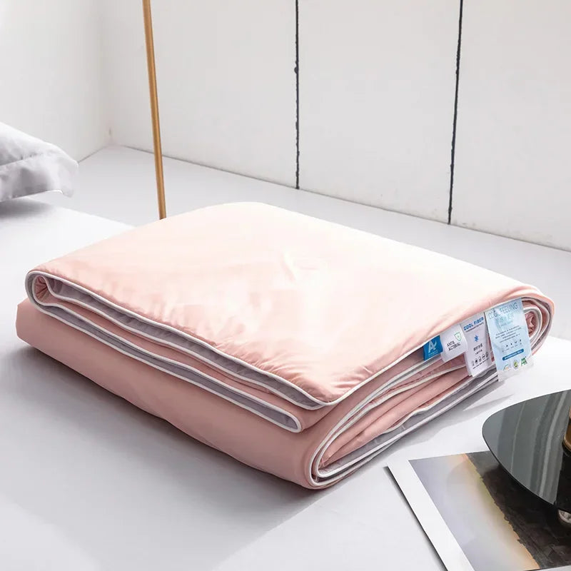 Ice Silk Cooling Blanket – Lightweight Smooth Summer Comforter, Twin & King, Air Condition Quilt