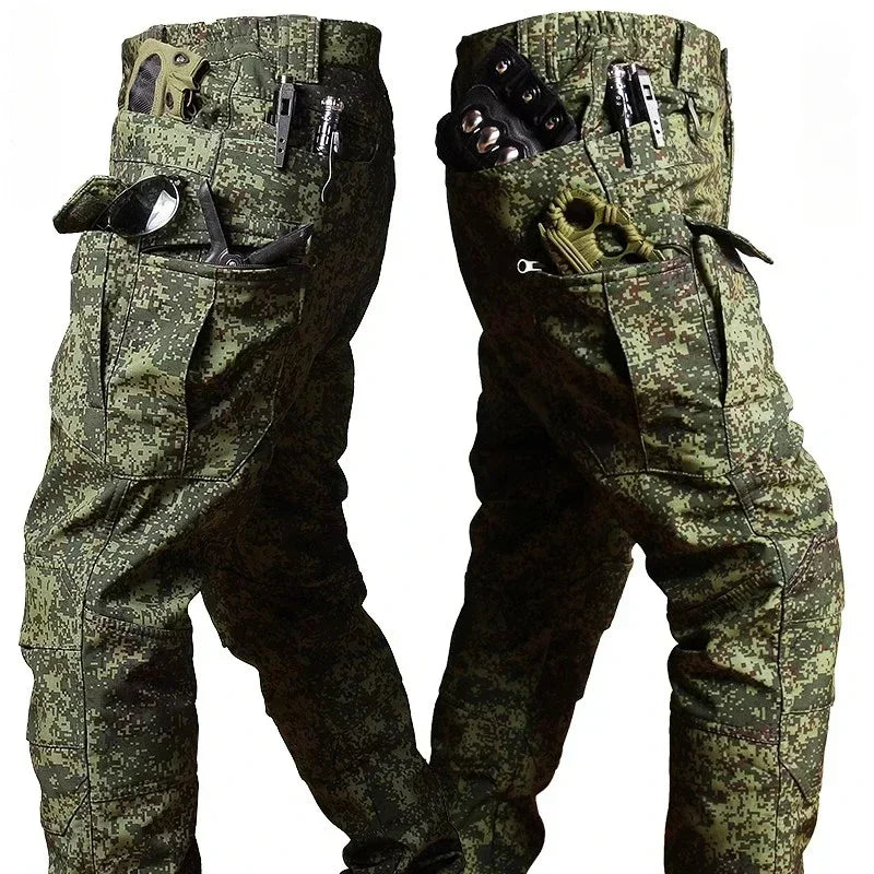 Men's Camo Waterproof Tactical Jacket & Fleece Pants Set – Winter Hunting Outdoor 2-Piece