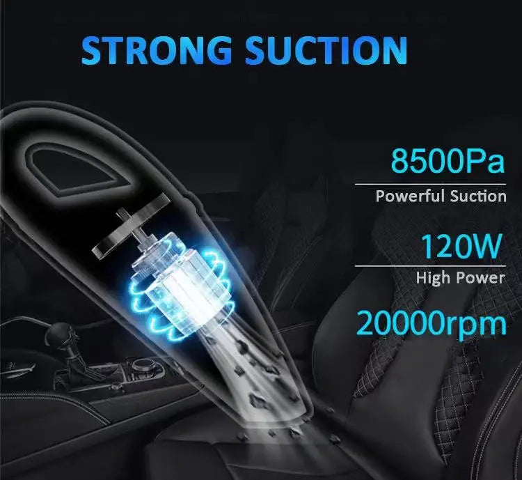 Portable Wireless Handheld Vacuum Cleaner – Powerful Suction for Car, Home & Pet Hair