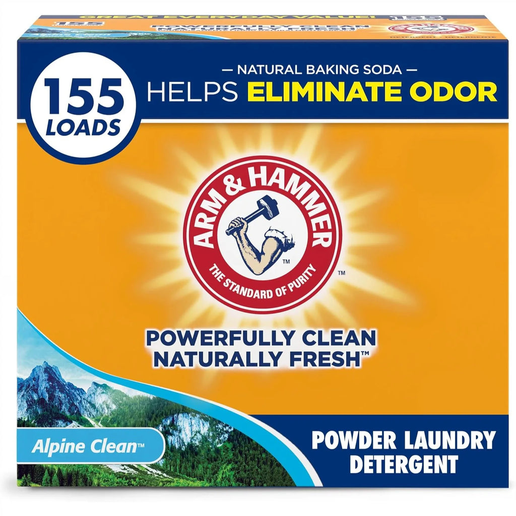 Mountain-Fresh Clean Every Load — Powder Laundry Detergent with Activated Baking Soda | 155 Loads, Alpine Clean Scent