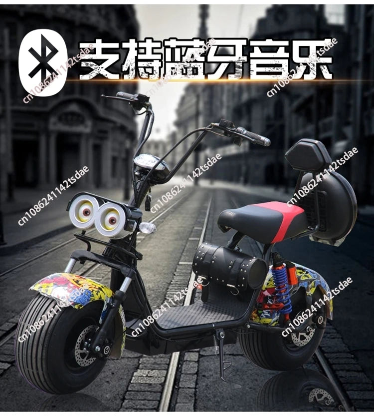 New Electric Vehicle Large Wide Tire Adult Two-Wheeler Off-Road Scooter Battery Electric Motorcycle Sports Car