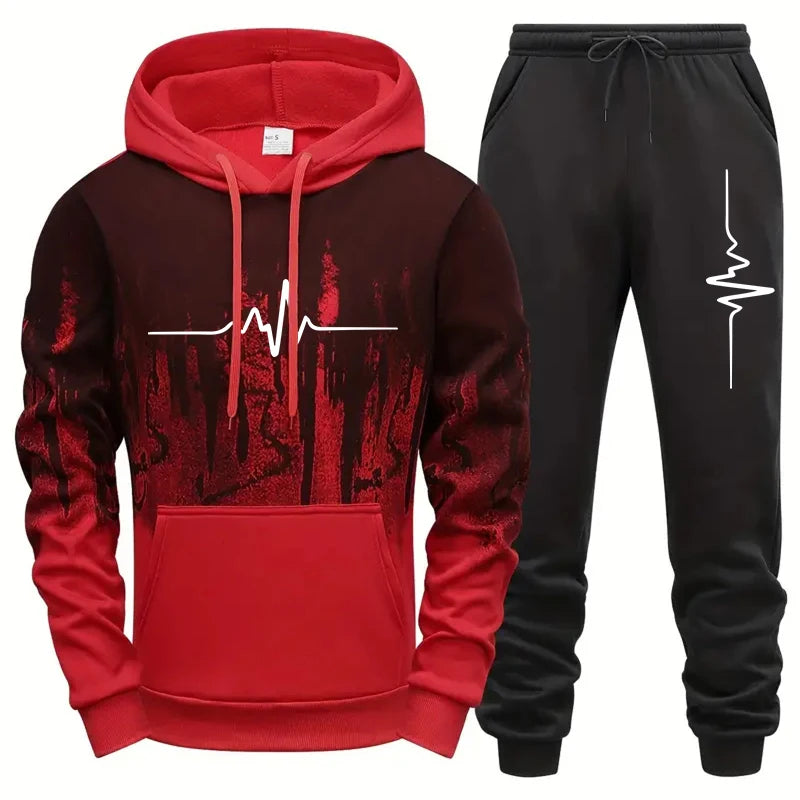 Men's High-Quality Hoodie & Sweatpants Set – Versatile Casual Comfort Daily Jogging Tracksuit