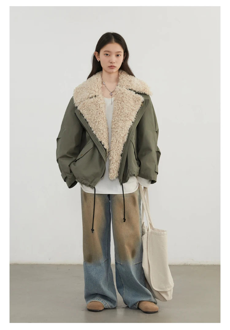 Women's Retro Motorcycle Cotton Overcoat – Loose Thick Streetwear Jacket