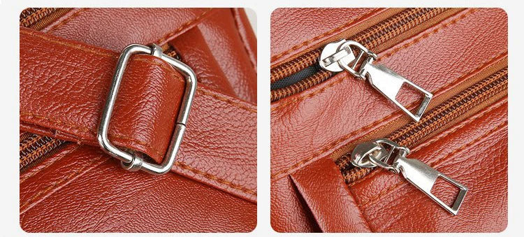 Korean Soft Leather Crossbody Shoulder Bag – Luxury Designer Tote for Women