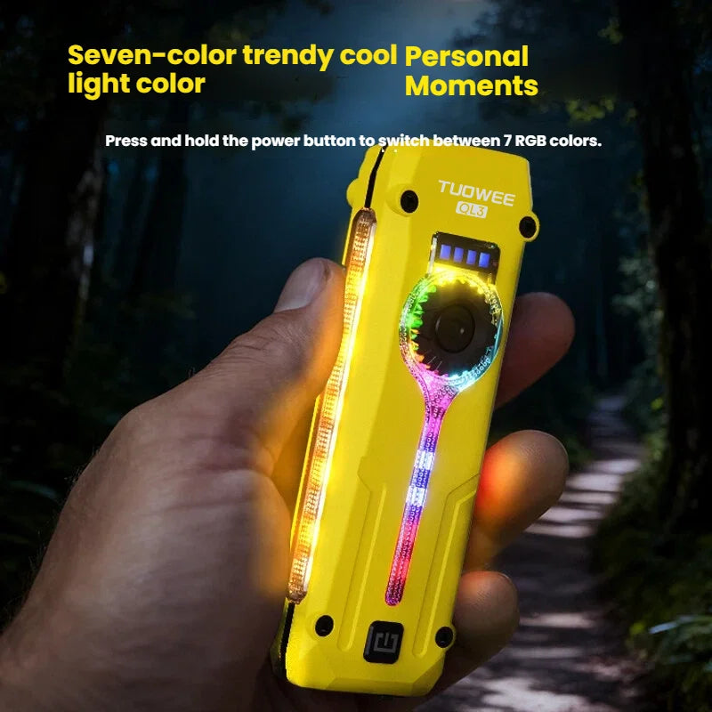 EDC Flat Pro Rechargeable Flashlight – Red Beam, RGB, UV & LED Combo Pocket Light for Outdoors & Emergencies