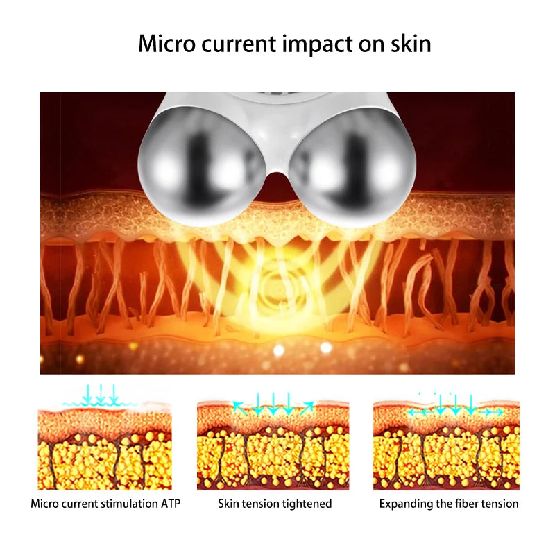 5-Level Microcurrent EMS Face Roller – V-Line Lifting, Skin Tightening & Serum Absorption Device