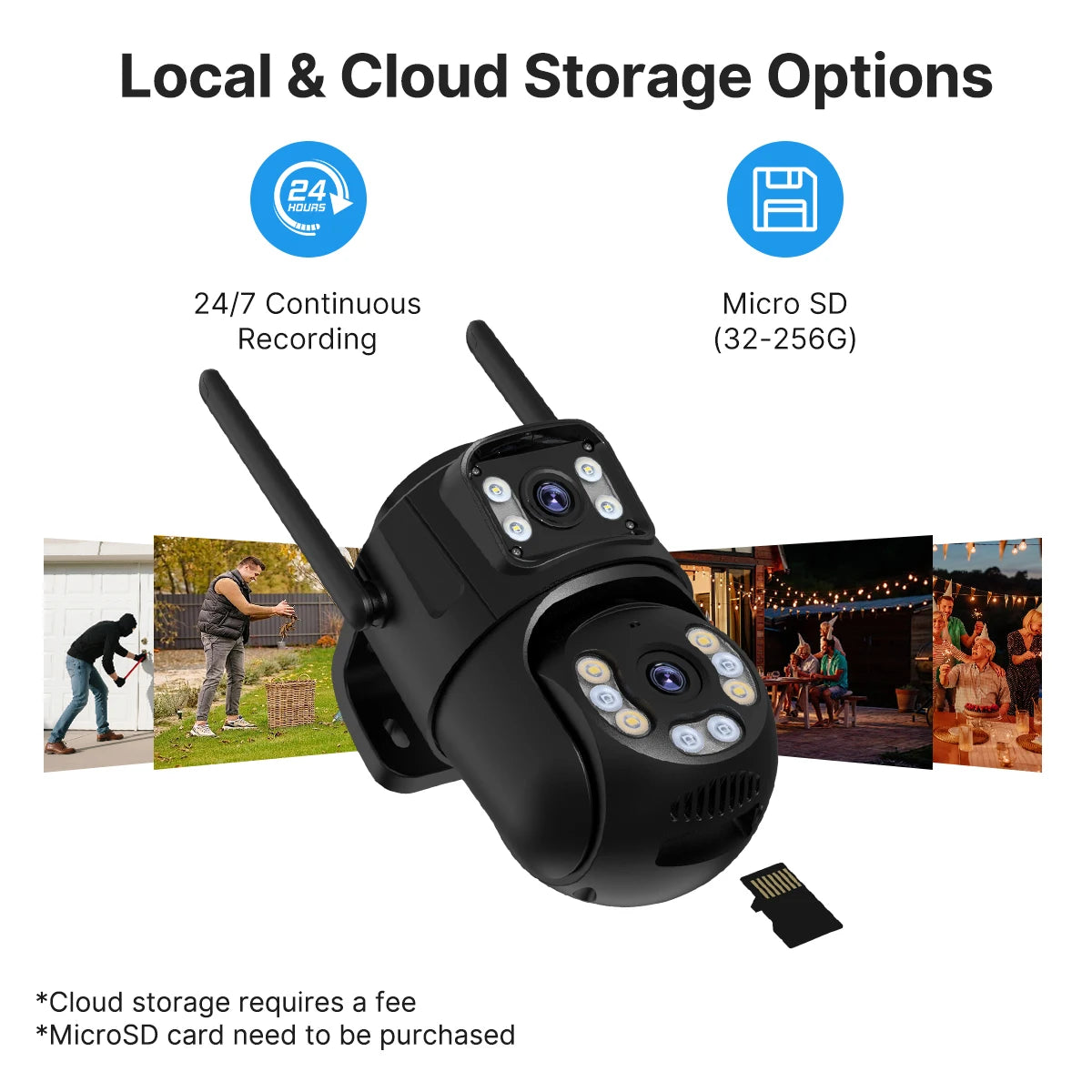 8MP Dual Lens WiFi PTZ Outdoor Security Camera – AI Auto Tracking, Color Night Vision, 2-Way Audio