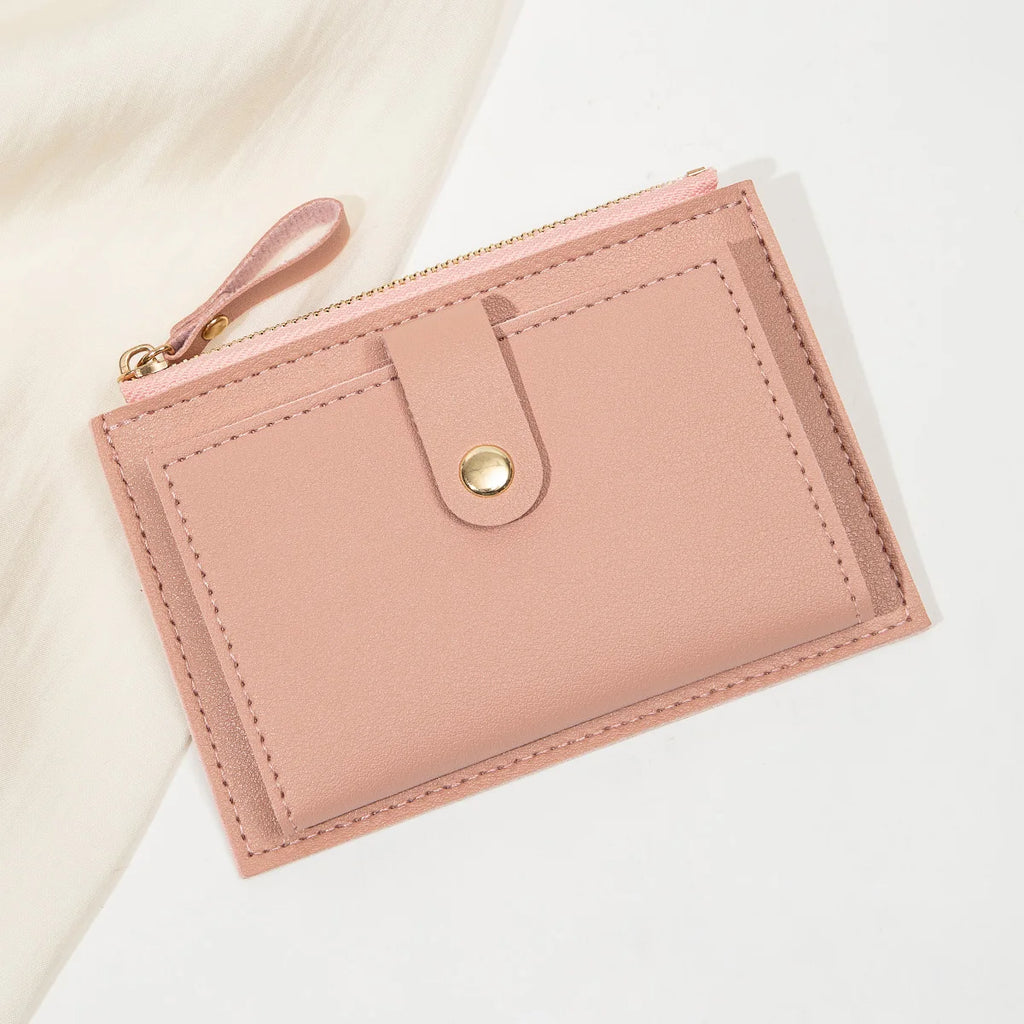 Minimalist Ultra-Thin PU Leather Women's Wallet – Short Zero Wallet & Credit Card Holder in 5 Colors