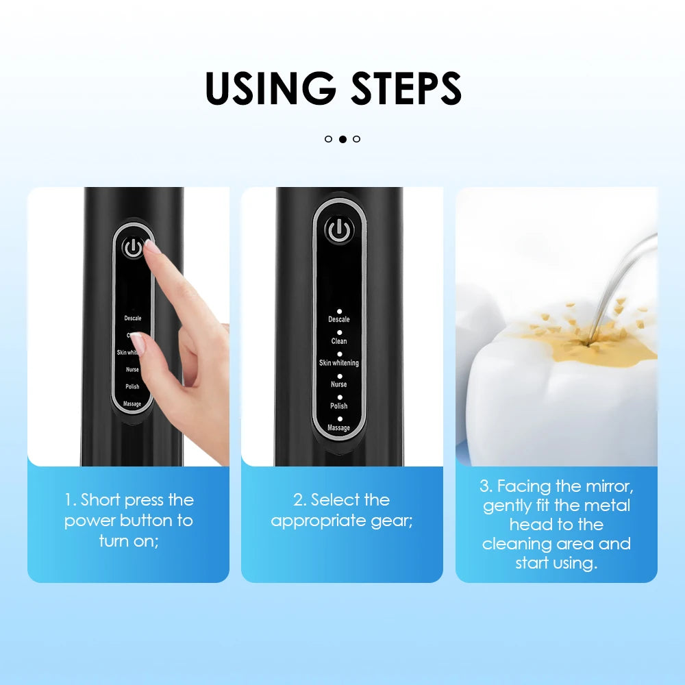 Dentist-Level Clean at Home — Electric Teeth Cleaner & Tartar Remover | 6-Gear Modes, 31,000 Vibrations/Min, IPX6 Waterproof, Type-C Charging
