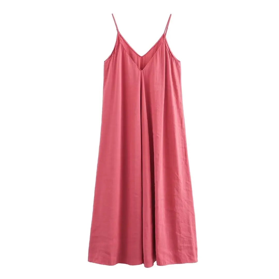 Red Backless Slip Maxi Dress — Sexy Draped Beach Party Dress