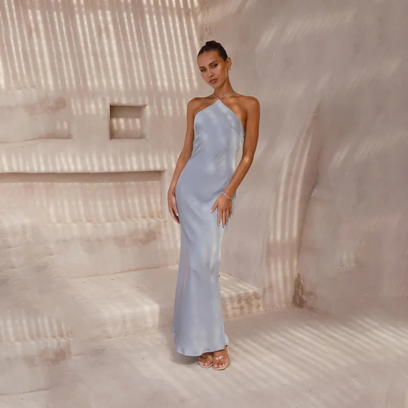 Sleeveless Backless Slim Maxi Party Dress — Sexy Solid Temperament Formal Dress