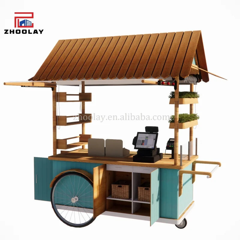 Mobile Market Stall Cart – Trade Show Food Stand & Street Vendor Cart with Wheels