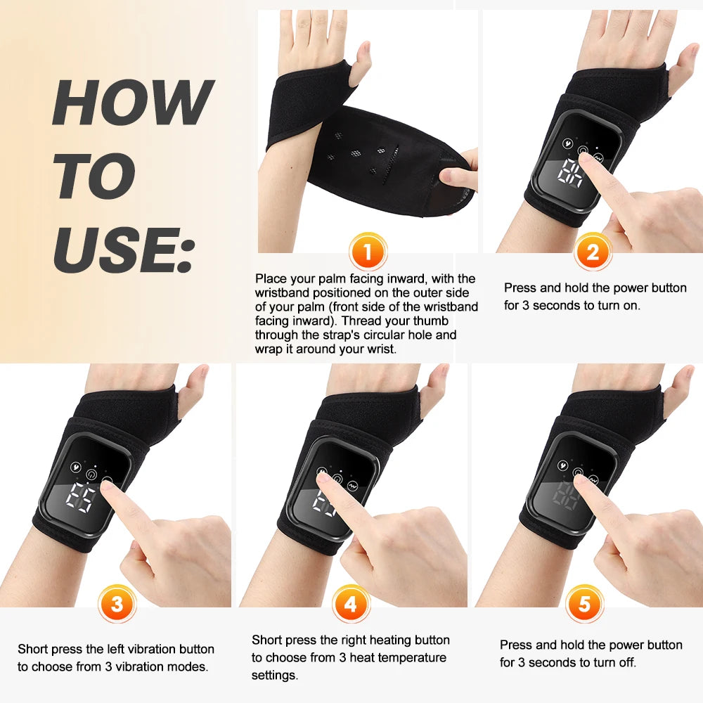 Electric Heating Wrist Massager – Vibration Relief for Carpal Tunnel & Fatigue