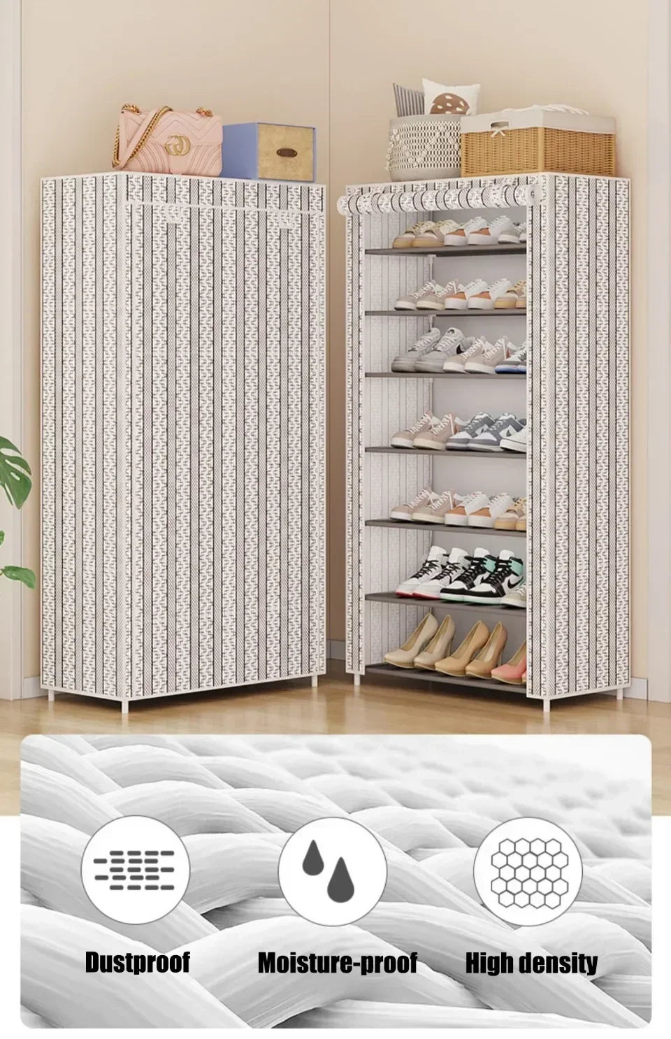Multi-Layer Dustproof Shoe Rack Cabinet — Entryway Storage