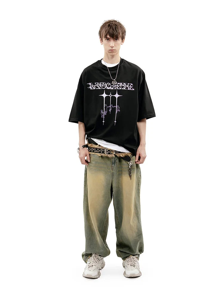 Y2K Harajuku Vintage Tour Graphic Oversized T-Shirt — 100% Cotton Streetwear Tee Unisex