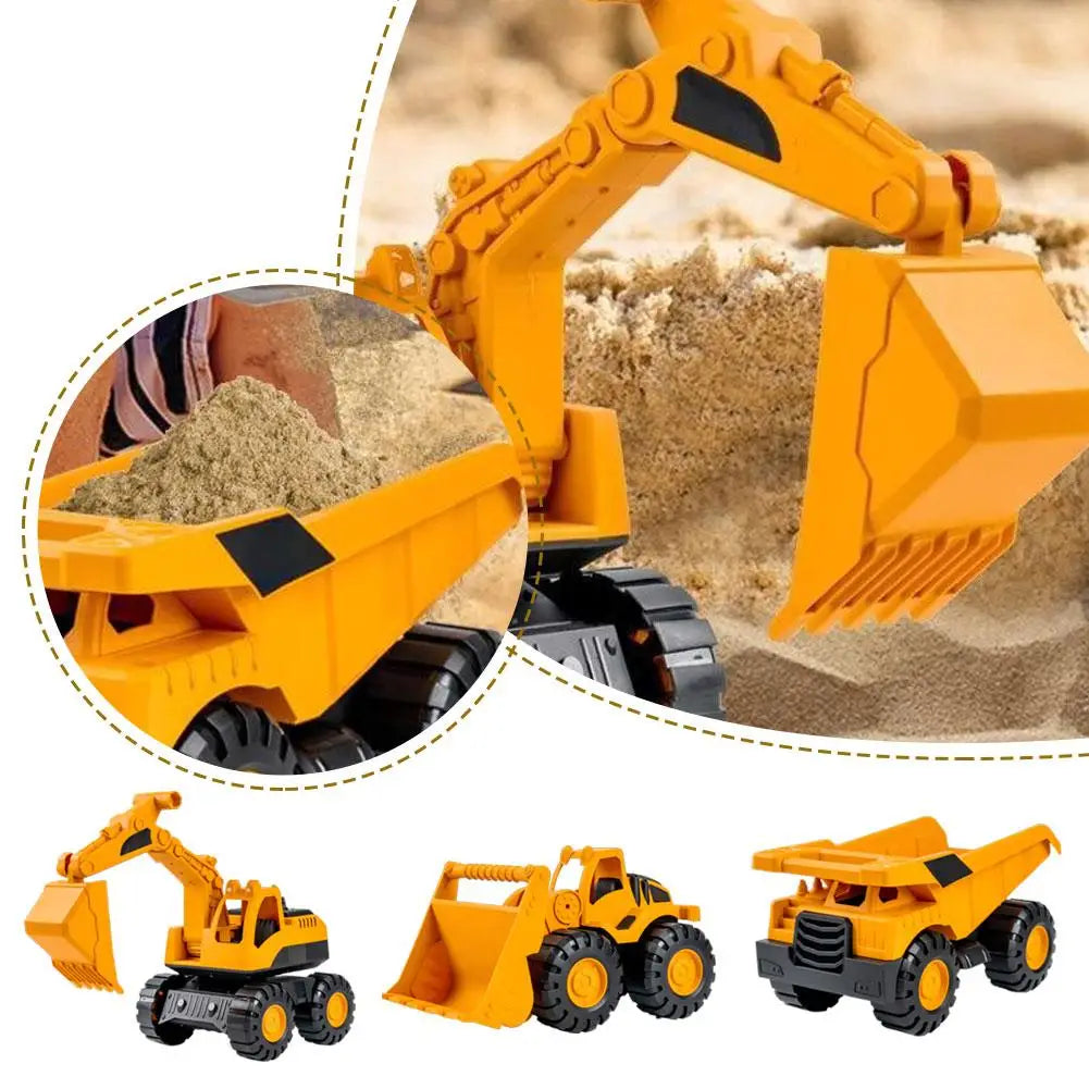 Inertial Beach Construction Truck Toy – Digger, Bulldozer & Tipper for Kids