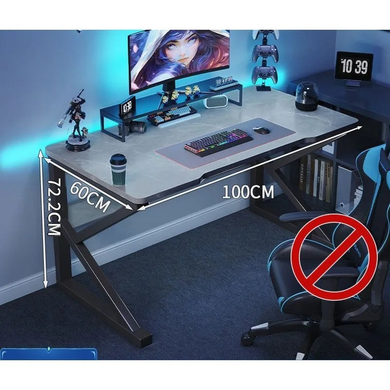 Student Writing & E-Sports Computer Desk — Metal Frame Home Office Workbench