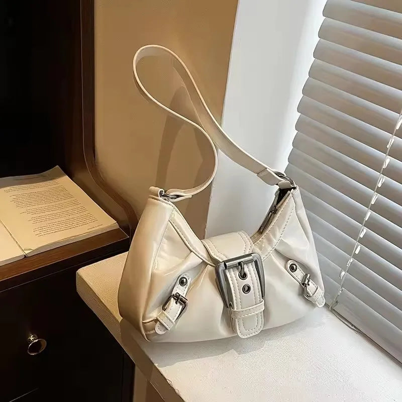 Y2K Retro Pleated Hobo Shoulder Bag – Maillard Style Underarm Clutch for Women