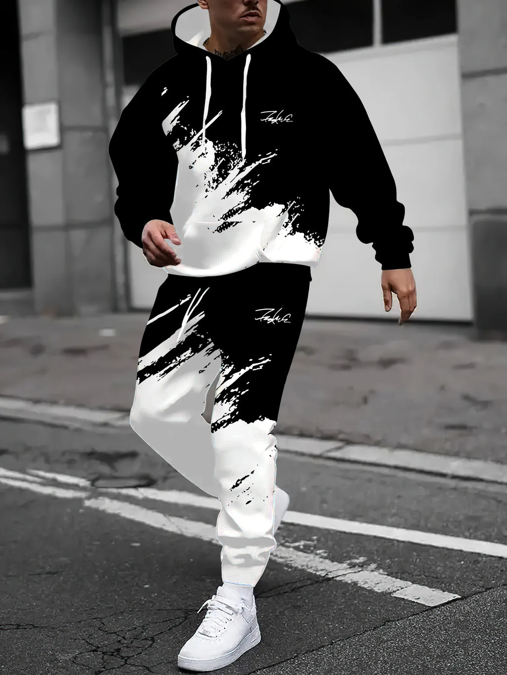 Men's 3D Print Hoodie & Jogger Pants Set – Spring Autumn Street Co-Ord