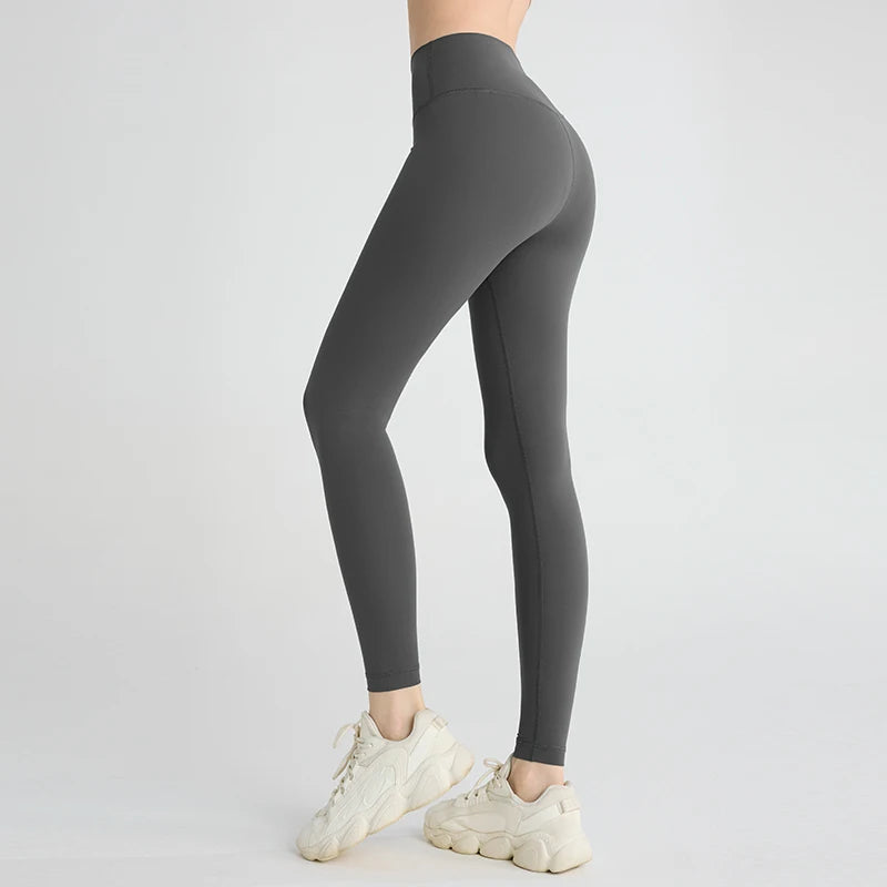 High-Waist Hip-Lifting Yoga Leggings — Breathable Nylon Fitness Running & Cycling Sports Pants, 19 Colors