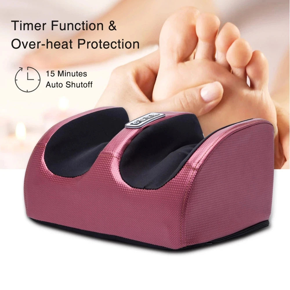 Electric Shiatsu Foot Massager — Heated Kneading Roller for Calf & Foot Pain Relief
