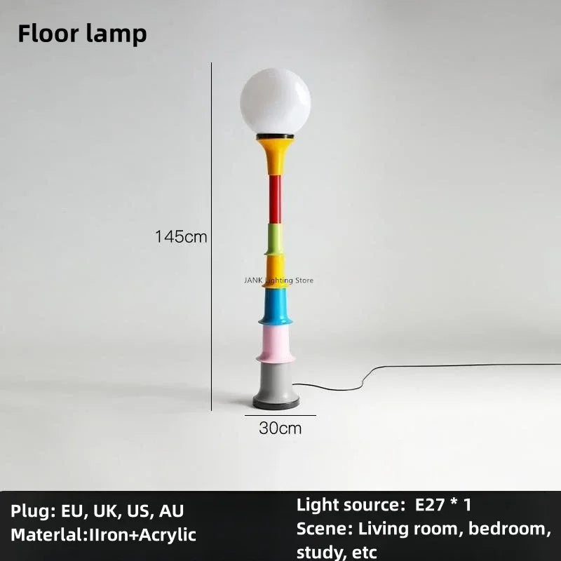 Colorful Floor Lamp – Memphis-Inspired Globe Design