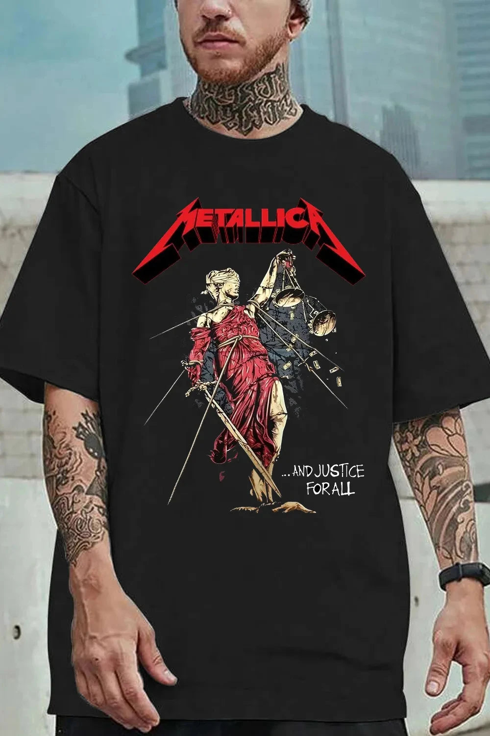 Metallica Rock Band Graphic T-Shirt — 100% Cotton Streetwear Tee for Men & Women