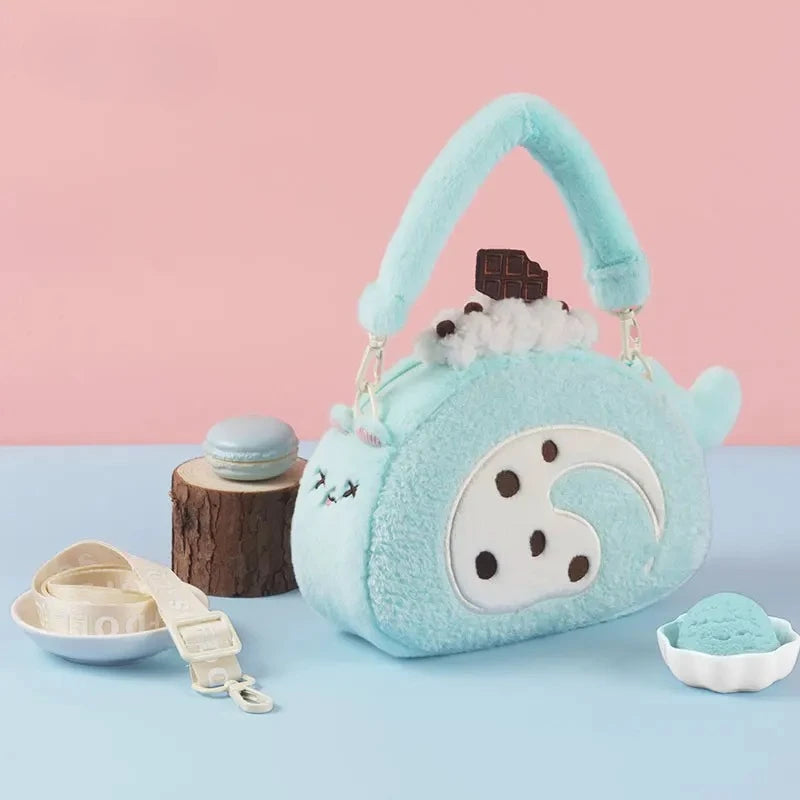 Lolita Plush Crossbody Bag – Sweet Girl Patchwork Tote for Women & Teens