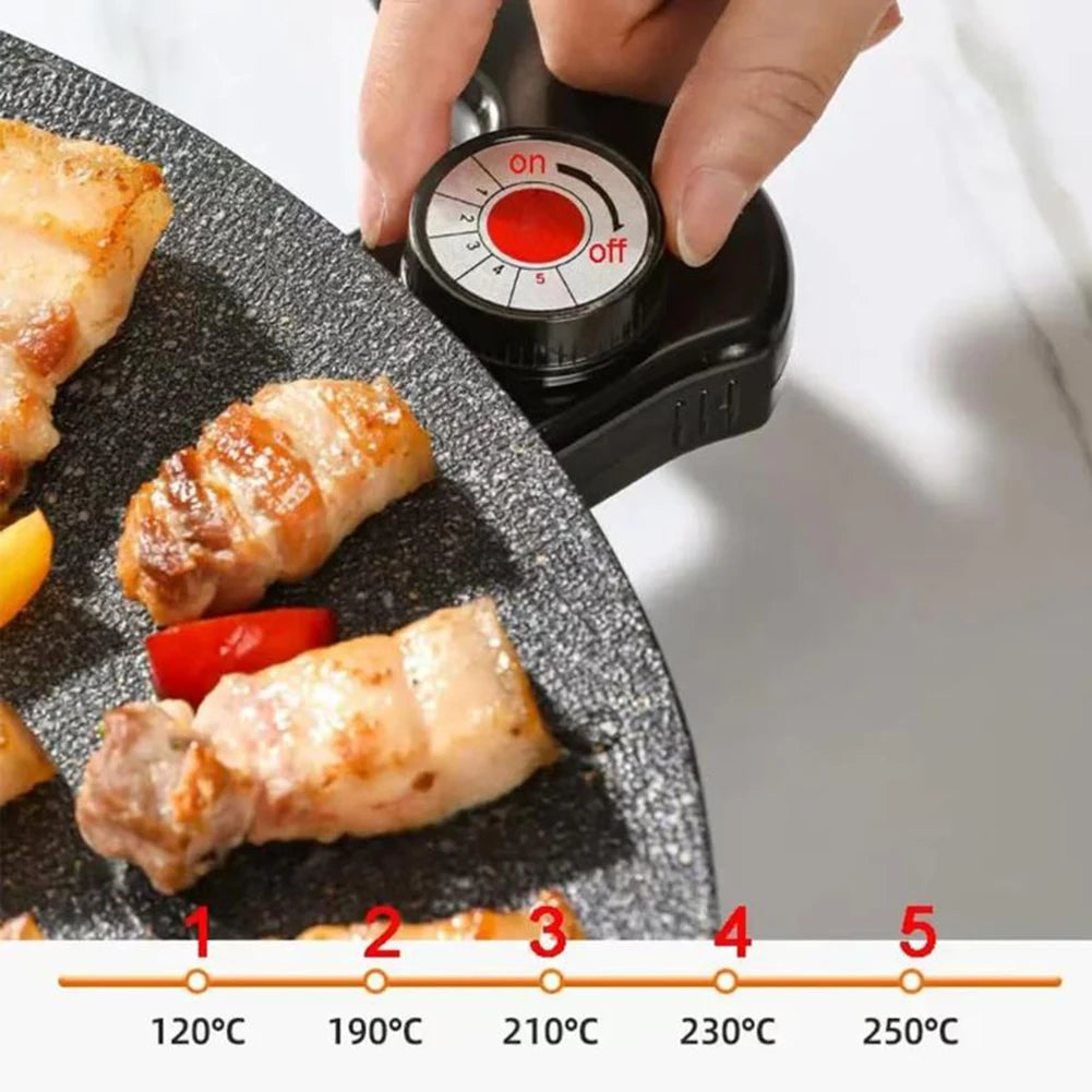 Electric Indoor Non-Stick BBQ Griddle Pan – Portable Countertop Grill for Family Gatherings