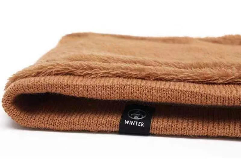 Knitted Winter Neck Warmer Scarf — Thick Fleece-Lined Unisex Face Cover