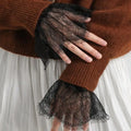 Elegant Detachable Bridal Wrist Cuffs – Lace Pleated Wedding Dress & Formal Attire Cuffs