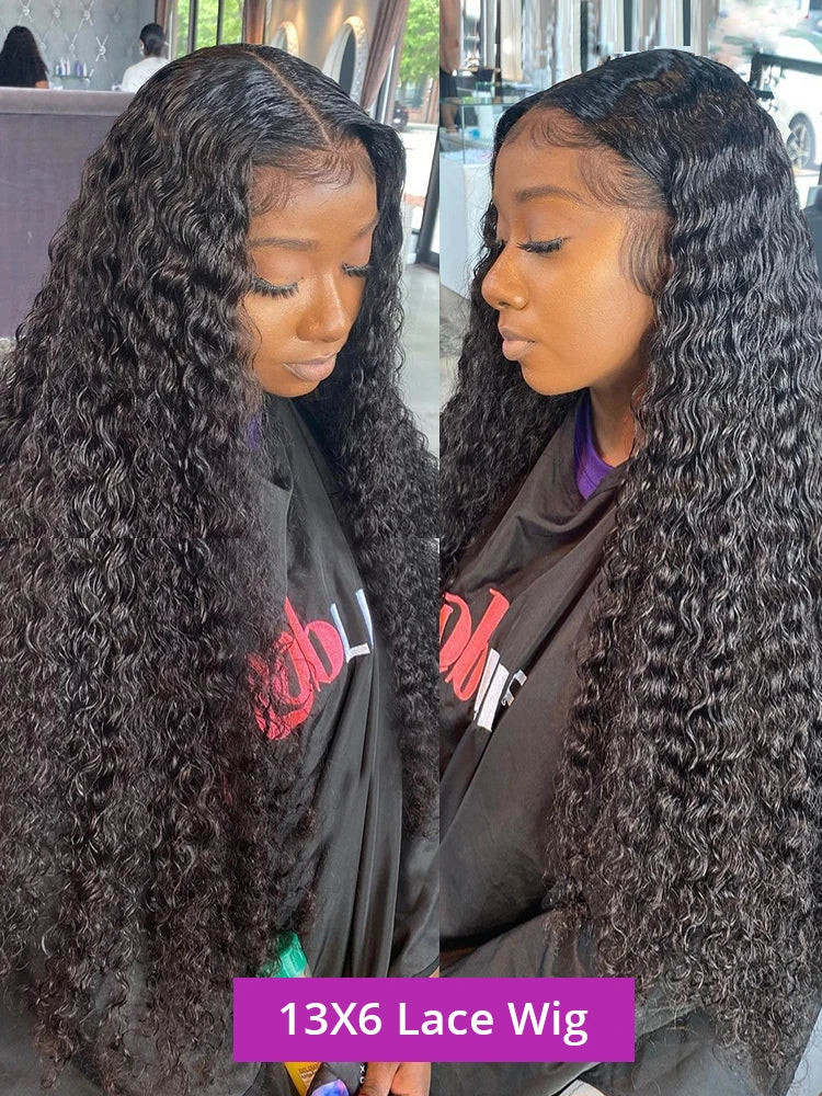 30–36 Inch Deep Wave Lace Front Wig | 13x4 13x6 360 HD Lace Water Wave Curly Human Hair for Women