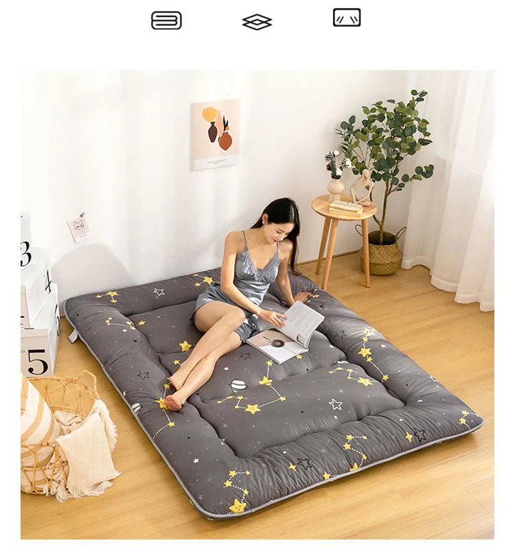 Japanese Thickened Tatami Floor Mattress – Foldable Lazy Bedroom Sleeping Pad, Multiple Sizes