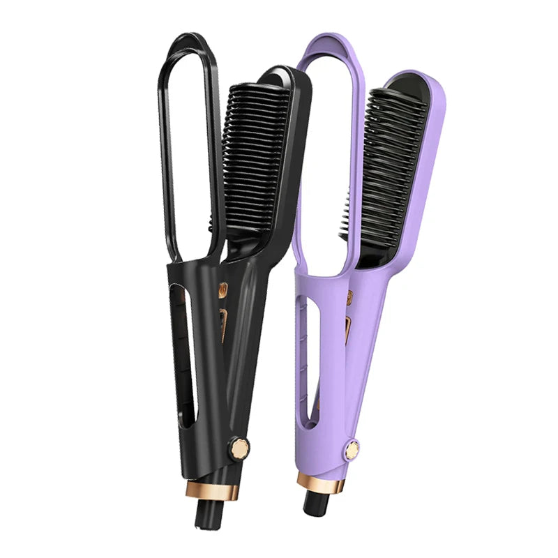 Anti-Scald 2-in-1 Electric Hair Straightening Comb – Fast Heating Negative Ion Straightener Brush