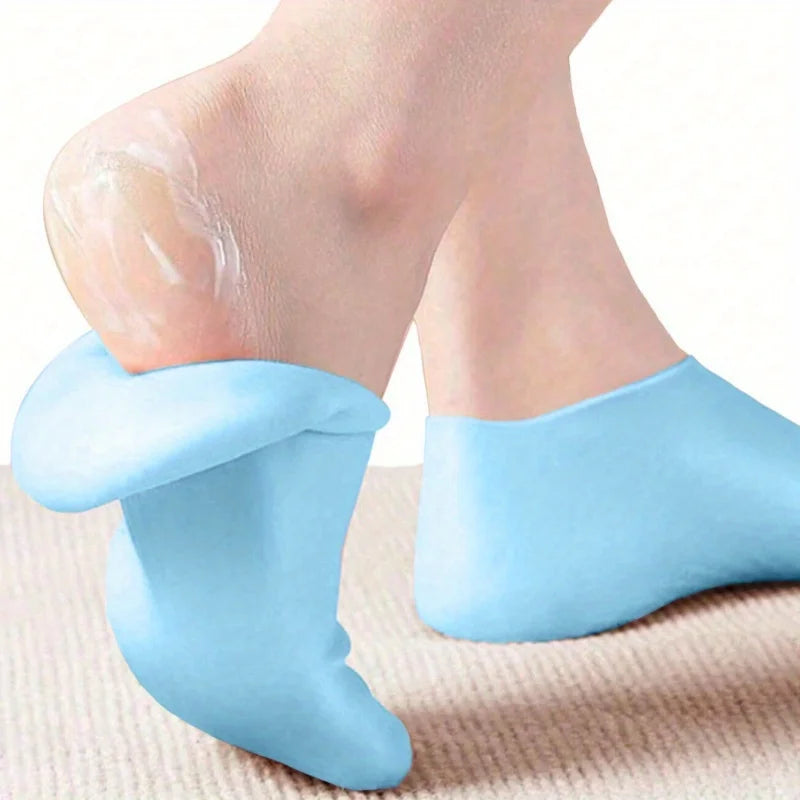 Soft Feet While You Sleep — Moisturizing Silicone Foot Socks | Dry & Cracked Heel Repair, Massage Texture, 7 Colors