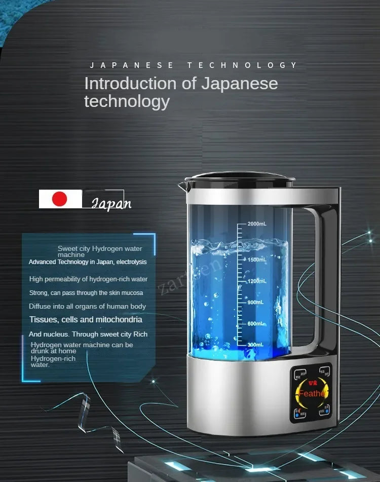 2L Hydrogen-Rich Water Kettle — Electric Ionizer Machine with Titanium Filter, 100–240V