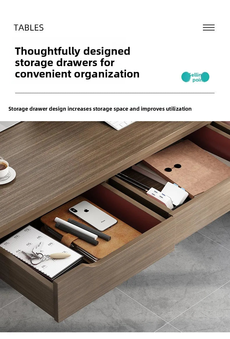 Multifunctional Computer Desk with Drawers — Metal Frame Student Study Desk, Multiple Sizes & Finishes
