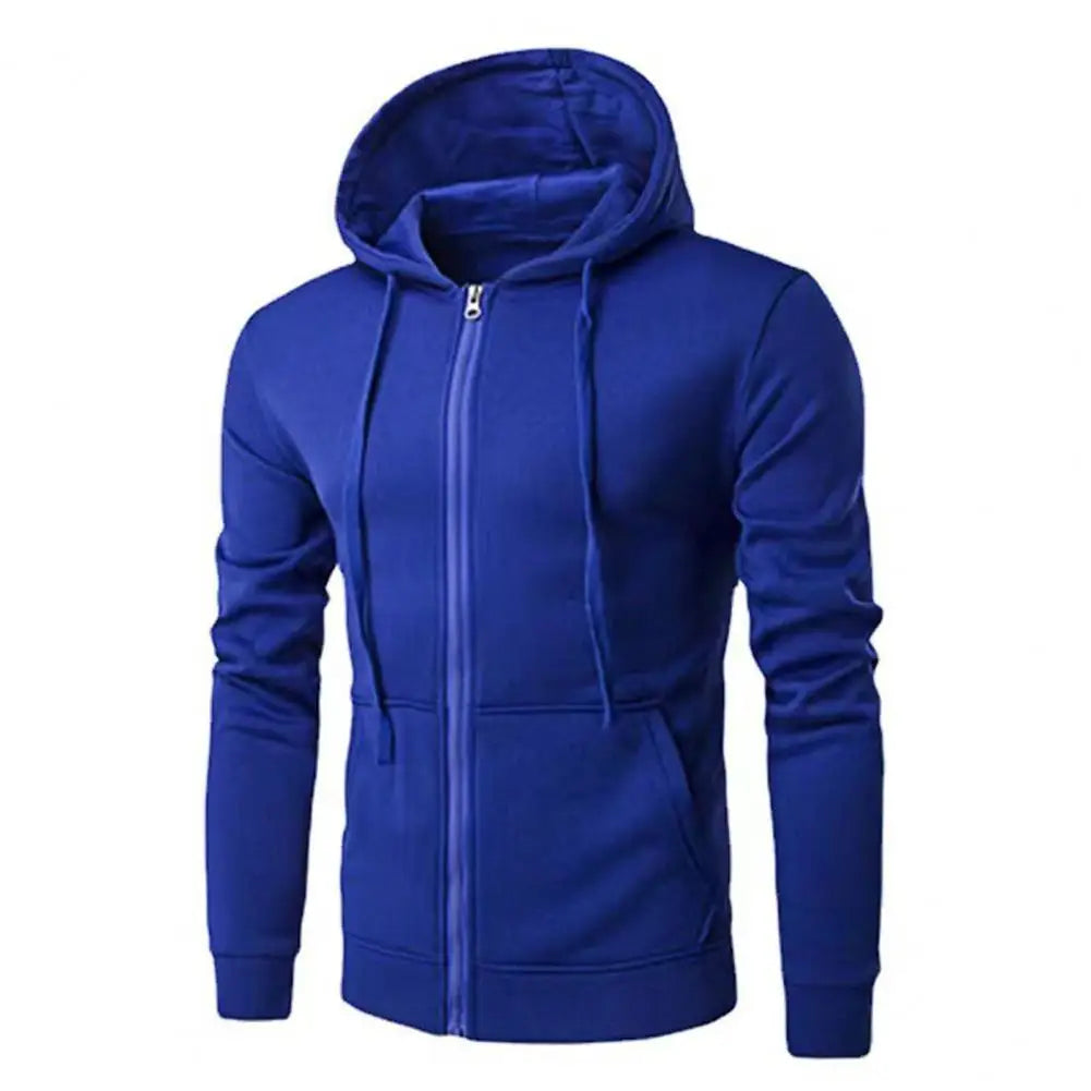 Men's Zip Hoodie Slim Fit Sweatshirt — Fitted Casual Zip-Up Hoodie